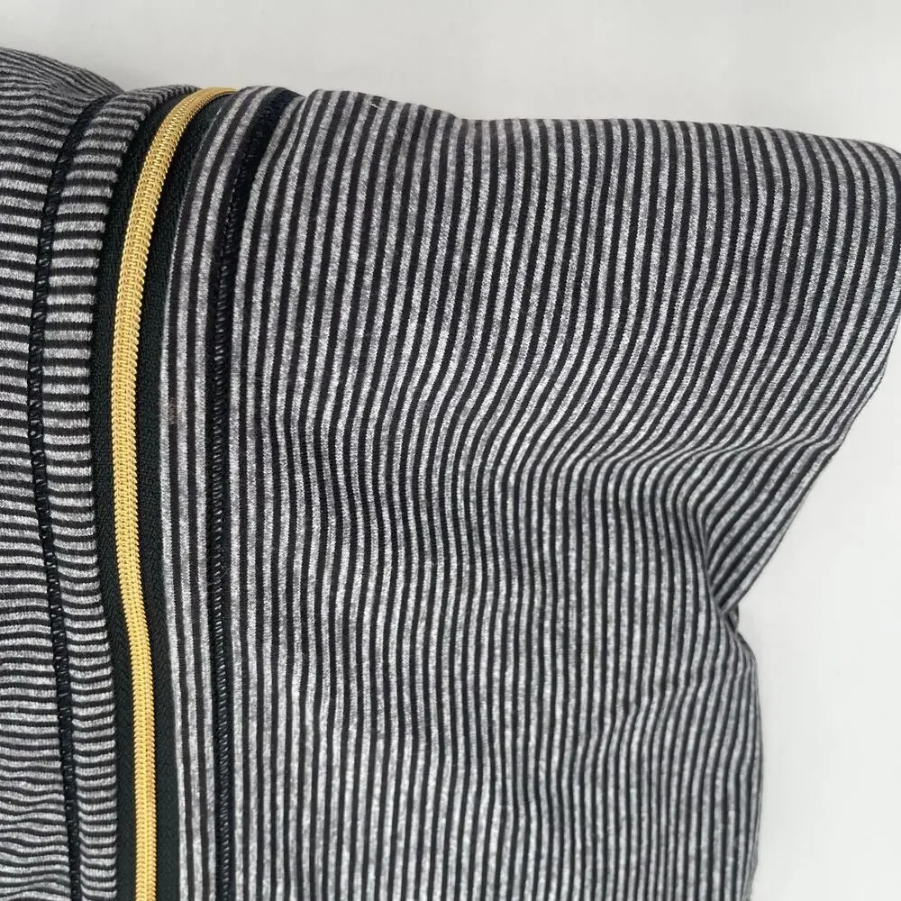 LULULEMON Vinyasa Scarf Wrap Zipper Gold Stripes Black Gray Stretch Multi Way